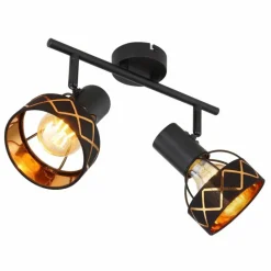Lampes En Tissu-Luminaires Globo Lighting Plafonnier Globo BLANCA Noir, 2 lumières