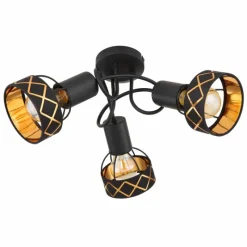 Lampes En Tissu-Luminaires Globo Lighting Plafonnier Globo BLANCA Noir, 3 lumières