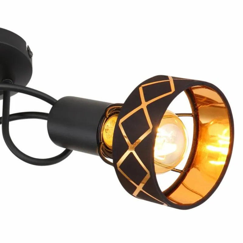 Lampes En Tissu-Luminaires Globo Lighting Plafonnier Globo BLANCA Noir, 3 lumières