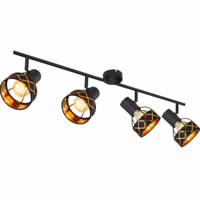 Lampes En Tissu-Luminaires Globo Lighting Plafonnier Globo BLANCA Noir, 4 lumières