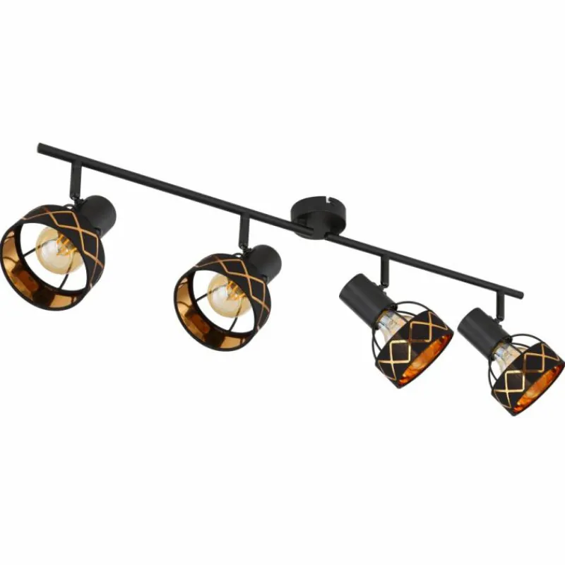 Lampes En Tissu-Luminaires Globo Lighting Plafonnier Globo BLANCA Noir, 4 lumières
