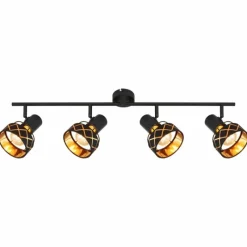 Lampes En Tissu-Luminaires Globo Lighting Plafonnier Globo BLANCA Noir, 4 lumières