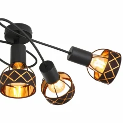 Lampes En Tissu-Luminaires Globo Lighting Plafonnier Globo BLANCA Noir, 5 lumières