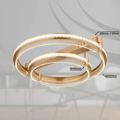 Lampes Dorées-Luminaires Globo Lighting Plafonnier Globo BLONDIE LED Or, 1 lumière, Télécommandes