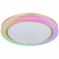 Lampes Dorées-Luminaires Globo Lighting Plafonnier Globo BOLLY LED Blanc, 1 lumière, Télécommandes, Changeur de couleurs