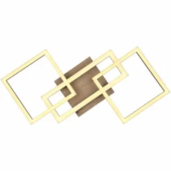 Lampes En Bois-Luminaires Globo Lighting Plafonnier Globo BOSSY LED Couleur bois, Noir, 1 lumière