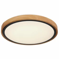 Lampes En Bois-Luminaires Globo Lighting Plafonnier Globo BRUNO LED Écru, Noir, 1 lumière