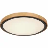 Lampes En Bois-Luminaires Globo Lighting Plafonnier Globo BRUNO LED Écru, Noir, 1 lumière