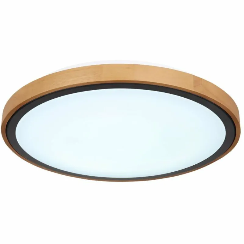 Lampes En Bois-Luminaires Globo Lighting Plafonnier Globo BRUNO LED Écru, Noir, 1 lumière