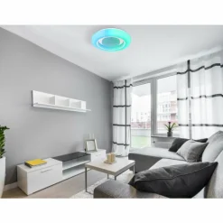 Luminaires Globo Lighting Plafonnier Globo BURRO LED Blanc, 1 lumière, Télécommandes, Changeur de couleurs* Éclairage Led