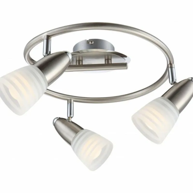 Luminaires Globo Lighting Plafonnier Globo CALEB Chrome, Nickel mat, 3 lumières