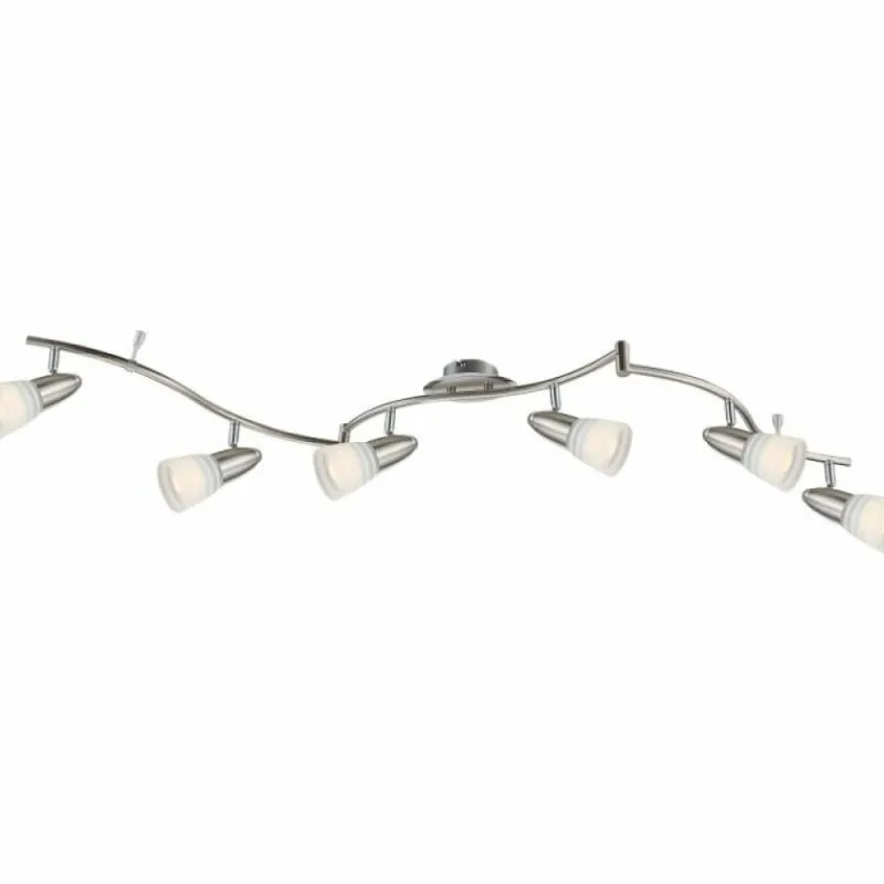 Luminaires Globo Lighting Plafonnier Globo CALEB Chrome, Nickel mat, 6 lumières