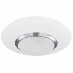 Luminaires Globo Lighting Plafonnier Globo CANDIDA LED Nickel mat, Blanc, 1 lumière, Télécommandes, Changeur de couleurs* Éclairage Led