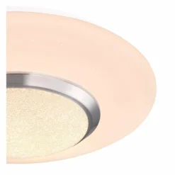 Luminaires Globo Lighting Plafonnier Globo CANDIDA LED Nickel mat, Blanc, 1 lumière, Télécommandes, Changeur de couleurs* Éclairage Led