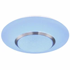 Luminaires Globo Lighting Plafonnier Globo CANDIDA LED Nickel mat, Blanc, 1 lumière, Télécommandes, Changeur de couleurs* Éclairage Led