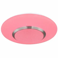 Luminaires Globo Lighting Plafonnier Globo CANDIDA LED Nickel mat, Blanc, 1 lumière, Télécommandes, Changeur de couleurs* Éclairage Led