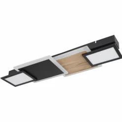 Lampes En Bois-Luminaires Globo Lighting Plafonnier Globo CAROLINE LED Couleur bois, Noir, 1 lumière