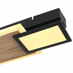 Lampes En Bois-Luminaires Globo Lighting Plafonnier Globo CAROLINE LED Couleur bois, Noir, 1 lumière