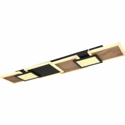 Lampes En Bois-Luminaires Globo Lighting Plafonnier Globo CAROLINE LED Couleur bois, Noir, 1 lumière