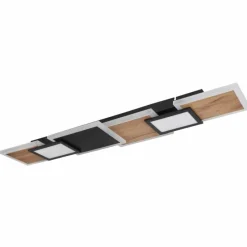 Lampes En Bois-Luminaires Globo Lighting Plafonnier Globo CAROLINE LED Couleur bois, Noir, 1 lumière