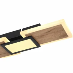 Lampes En Bois-Luminaires Globo Lighting Plafonnier Globo CAROLINE LED Couleur bois, Noir, 1 lumière