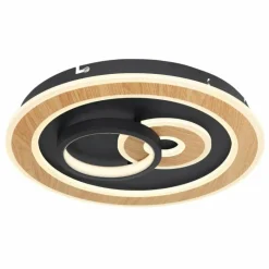 Luminaires Globo Lighting Plafonnier Globo CHESSY LED Couleur bois, Noir, Blanc, 1 lumière, Télécommandes