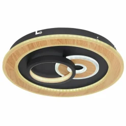 Luminaires Globo Lighting Plafonnier Globo CHESSY LED Couleur bois, Noir, Blanc, 1 lumière, Télécommandes