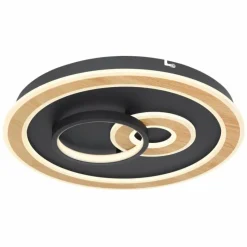 Luminaires Globo Lighting Plafonnier Globo CHESSY LED Couleur bois, Noir, Blanc, 1 lumière, Télécommandes