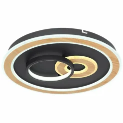 Luminaires Globo Lighting Plafonnier Globo CHESSY LED Couleur bois, Noir, Blanc, 1 lumière, Télécommandes