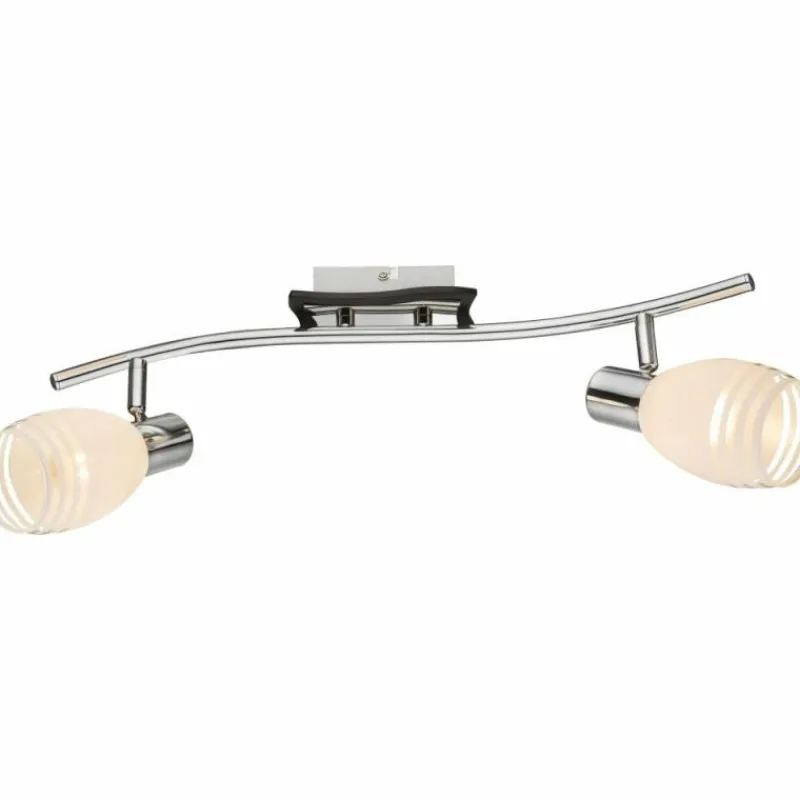 Luminaires Globo Lighting Plafonnier Globo Chrome, Verre, 2 lumières