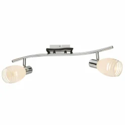 Luminaires Globo Lighting Plafonnier Globo Chrome, Verre, 2 lumières