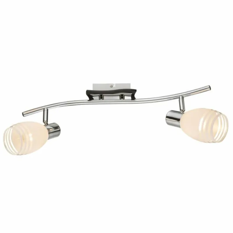 Luminaires Globo Lighting Plafonnier Globo Chrome, Verre, 2 lumières