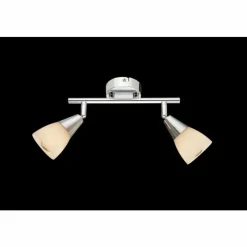 Luminaires Globo Lighting Plafonnier Globo Chrome, Verre, 2 lumières