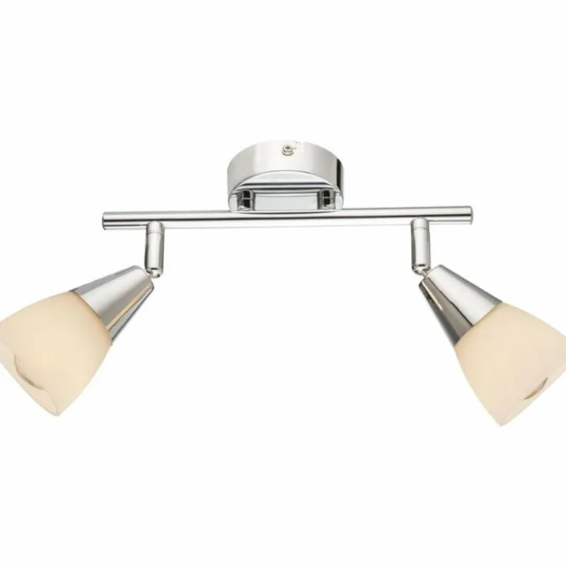 Luminaires Globo Lighting Plafonnier Globo Chrome, Verre, 2 lumières