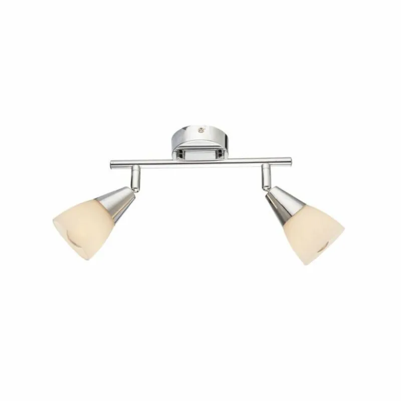 Luminaires Globo Lighting Plafonnier Globo Chrome, Verre, 2 lumières