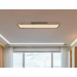 Lampes En Bois-Luminaires Globo Lighting Plafonnier Globo CINDERELLA LED Couleur bois, Blanc, 1 lumière