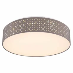 Lampes En Tissu-Luminaires Globo Lighting Plafonnier Globo CINDY LED Blanc, 1 lumière, Télécommandes