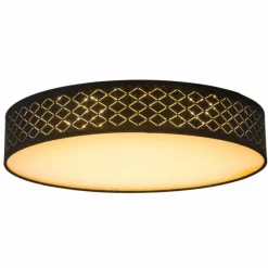 Lampes En Tissu-Luminaires Globo Lighting Plafonnier Globo CLARKE LED Nickel mat, 1 lumière, Télécommandes