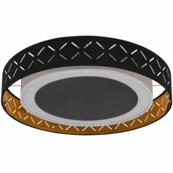 Lampes En Tissu-Luminaires Globo Lighting Plafonnier Globo CLARKE LED Noir, 1 lumière