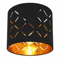 Lampes En Tissu-Luminaires Globo Lighting Plafonnier Globo CLARKE Noir, 1 lumière