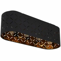 Lampes En Tissu-Luminaires Globo Lighting Plafonnier Globo CLARKE Noir, 4 lumières