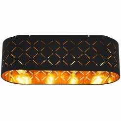 Lampes En Tissu-Luminaires Globo Lighting Plafonnier Globo CLARKE Noir, 4 lumières