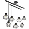 Luminaires Scandinaves-Luminaires Globo Lighting Plafonnier Globo CLASTRA Noir, 7 lumières