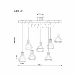 Luminaires Scandinaves-Luminaires Globo Lighting Plafonnier Globo CLASTRA Noir, 7 lumières