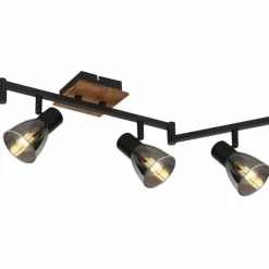 Suspension Verre Fumé-Luminaires Globo Lighting Plafonnier Globo CLAUDE Brun, Noir, 6 lumières