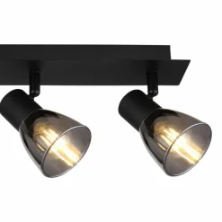 Suspension Verre Fumé-Luminaires Globo Lighting Plafonnier Globo CLAUDE Noir, 4 lumières