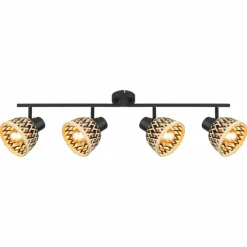 Luminaires Globo Lighting Plafonnier Globo COLLY Noir, 4 lumières* Spots Et Projecteurs