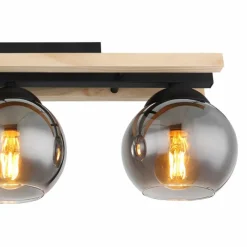 Suspension Verre Fumé-Luminaires Globo Lighting Plafonnier Globo CONNI Écru, Noir, 3 lumières