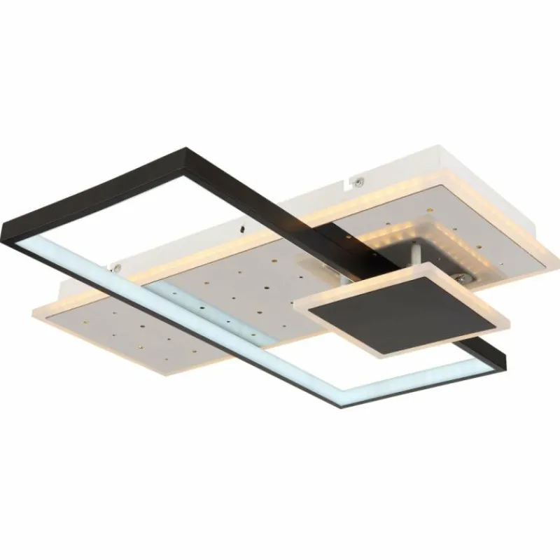 Luminaires Globo Lighting Plafonnier Globo DABBY LED Noir, Blanc, 1 lumière, Télécommandes* Éclairage Led