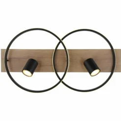 Lampes En Bois-Luminaires Globo Lighting Plafonnier Globo DANNY LED Brun, Couleur bois, Noir, 3 lumières